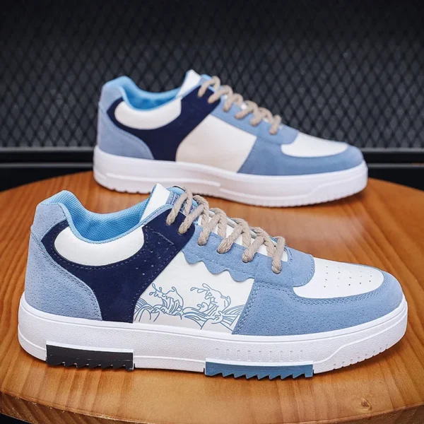 2023Men's Sneakers Flat Student Shoes Breathable Fashion Lace-Up Sneakers Men's Comfort Sports Jogging Shoes Zapatillas Hombre - Image 2