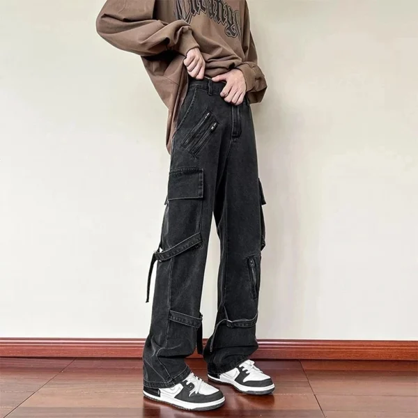 Cargo Pants Men's Jeans Fashion Street Hip Hop Baggy Pants Casual Multi Pocket Y2k High Waisted Trousers Boyfriend Jeans Women - Image 2