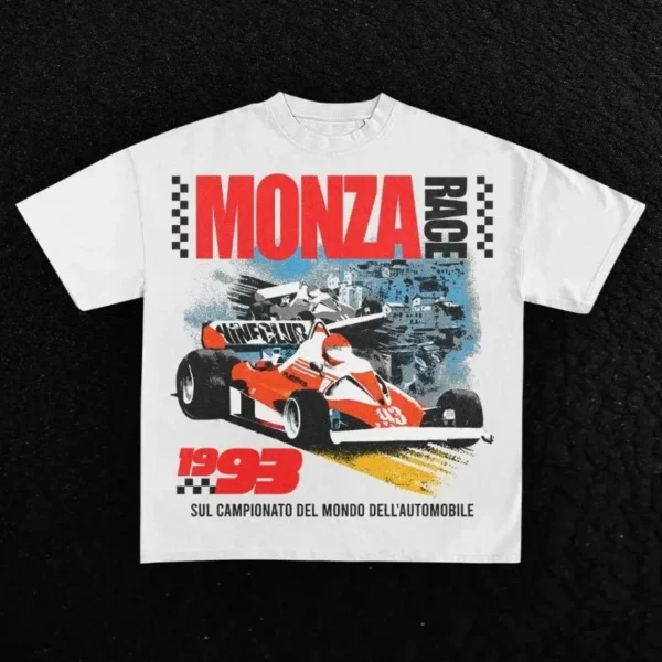 Y2K Retro T Shirt Racing Car Printed Pattern Streetwear Men 90S Poster Design Trendy Harajuku Casual Oversized Short Sleeve Tops - Image 5