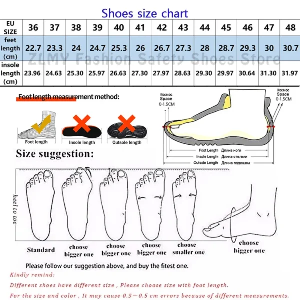Anti-stab Safety Shoes Men Steel Toe Sneakers Puncture Proof Breathable Work Safety Boots Man Comfy Construction Work Shoes Male - Image 6