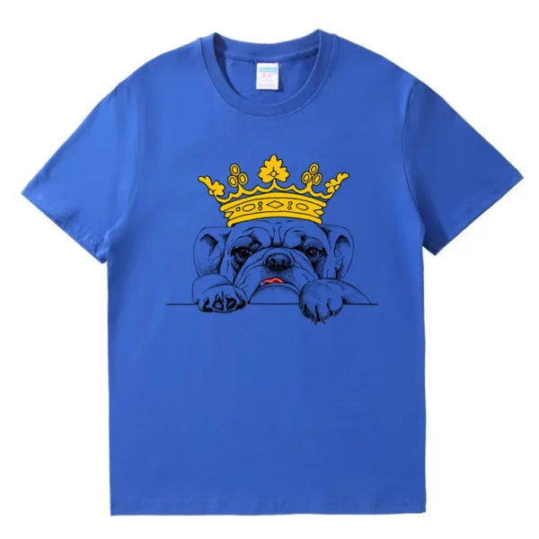 French Bulldog Retro Print Summer Men's 100% Cotton Tops Fashion Streetwear Men's Clothing Oversized O Neck Men's T-Shirt - Image 5