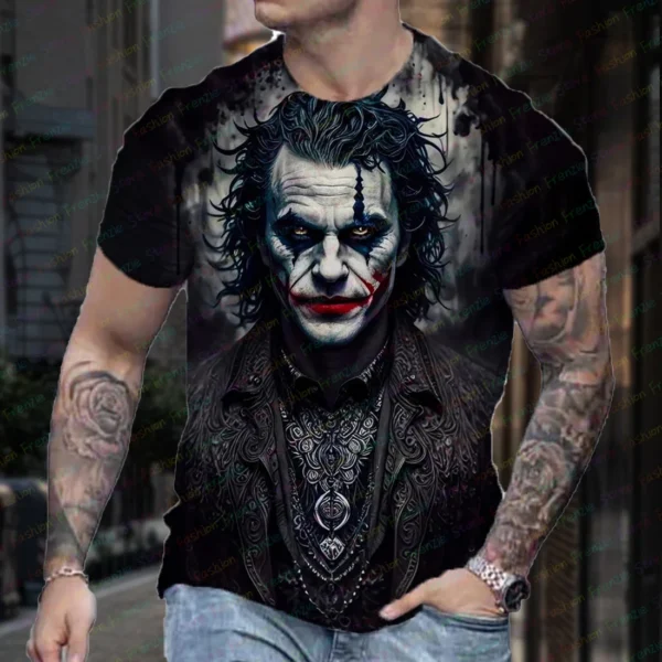 Joker 3D Print T-shirt For Men Summer Streetwear Fashion Round Neck Short Sleeve Oversized Women's Men's Casual Sports Clothing - Image 3