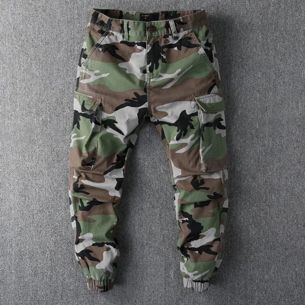 Men's Tactical Camo Trousers Autumn Multi-Pockets Cargo Pants Cotton Outdoor Hiking Pants Fashion Street Casual Pants - Image 4