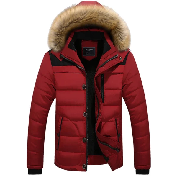 TRAF 2024 Winter New Popular Men's Padded Jacket Thickened Padded Jacket Korean Version Hooded Collar Padded Jacket Men - Image 3