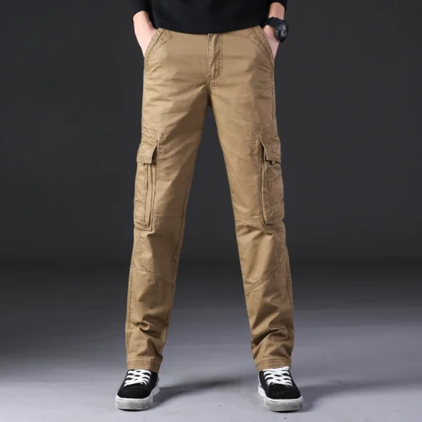 Mens Cargo Pants Men Overalls Green Gray Cotton Men Loose Multi-Pockets Straight fit Men's Casual Trousers Homme Full Length - Image 5