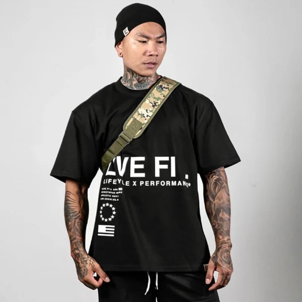 Men's Gym Summer Casual T-Shirt Fitness Running Short Sleeve Tee Tops Fashion Hip-hop Oversized Shirt Male Sweatshirt Clothing - Image 5
