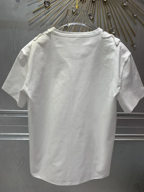 2024 Spring/Summer New Pure White 3D Flower Decoration Round Neck Loose Short sleeved T-shirt woman tops fashion female blouses - Image 2