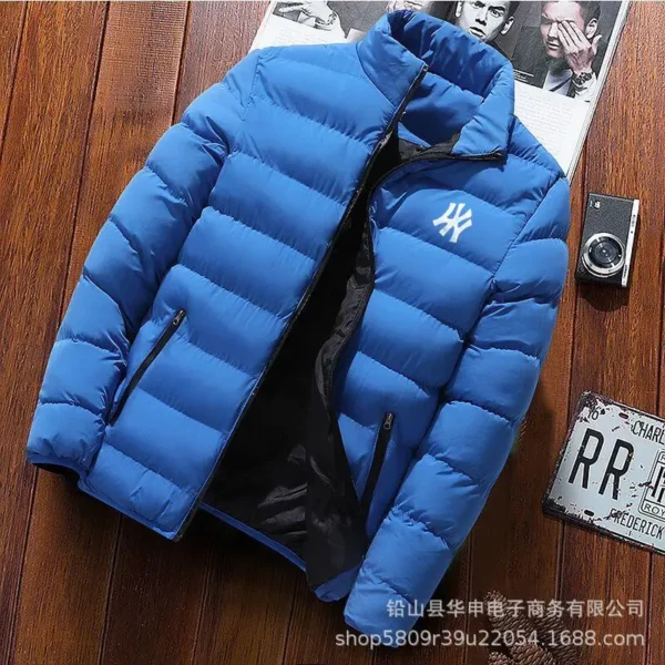 Men's padded cotton windbreaker jacket casual sports thermal optical coa thigh collar American trend, autumn, winter - Image 6
