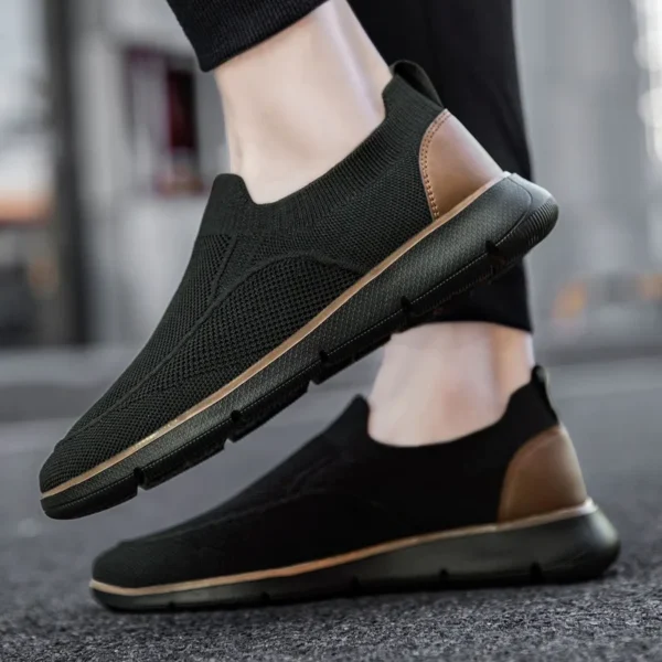 Fashion Khaki Men's Summer Sneakers Breathable Knit Lace-up Lightweight Casual Shoes For Men New Comfortable Urban Man Sneakers - Image 6