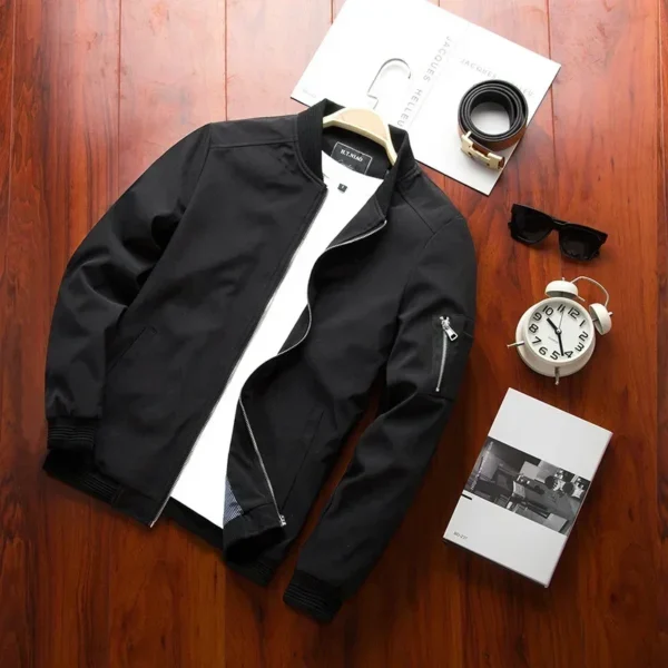 Spring Autumn Men's Bomber Jackets Casual Male Outwear Windbreaker Jacket Mens Zipper Baseball Uniform Coats Clothing - Image 5