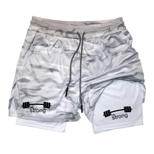 Men Running Shorts 2 In 1 Double-deck Sport Shorts Sportswear Gym Fitness Short Pants Training Jogging Bottom Men's Clothing - Image 2