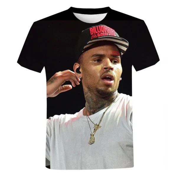 Y2K Clothing Chris Brown Graphic T Shirt for Men Singer 3D Short Sleeve Summer Oversized T-shirts Harajuku Streetwear Tops Tees - Image 4