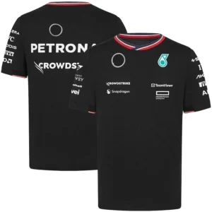 Summer Hot Selling Men's T-shirts 2024 New F1 Racing Short Sleeves, Petronas Team T-shirts Outdoor Sports Large Speed Drying Top