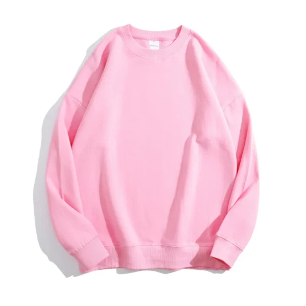 Oversize Winter Warm Sweatshirt Women Basic Tops Boyfriend Pink Loose Vintage Pullovers Women Winter Fleece Lined Sweatshirts - Image 4