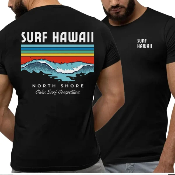 Hawaiian Traditions North Shore Hawaii Surfing Men Women White 100% Cotton T-shirt Comfortable Beach-style Surf Tshirt Tops - Image 5