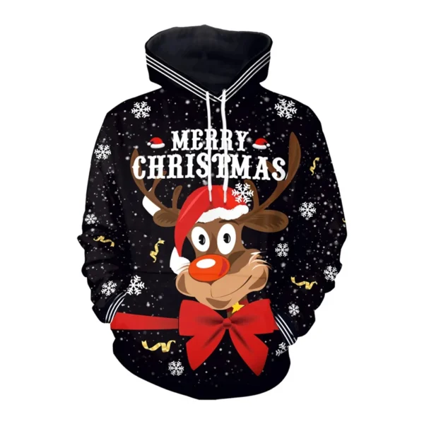 Funny Christmas Gifts 3D Printed Hoodies For Men Clothes Fashion Elk Sock Santa Claus Graphic Sweatshirts Casual Tracksuit Tops - Image 4
