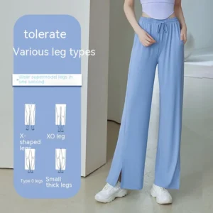 Summer Ice Feeling Casual UV Protection Draped Slim Quick Dry Sweatpants Breathable Thin Section Open Wide Leg Sun Pants