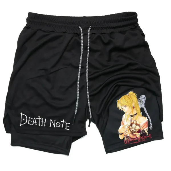 Anime 2 in 1 Performance Shorts Death Note Amane Misa Print Shorts Workout Quick Dry Summer Running GYM Sport Short Pants - Image 5
