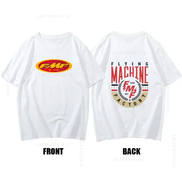 Hot Sale Summer Mens Round Neck Fashion Clothing Short Sleeves 100%Cotton T Shirt Cool Top FMF Racing Exhaust Ama Motocross Tee - Image 2