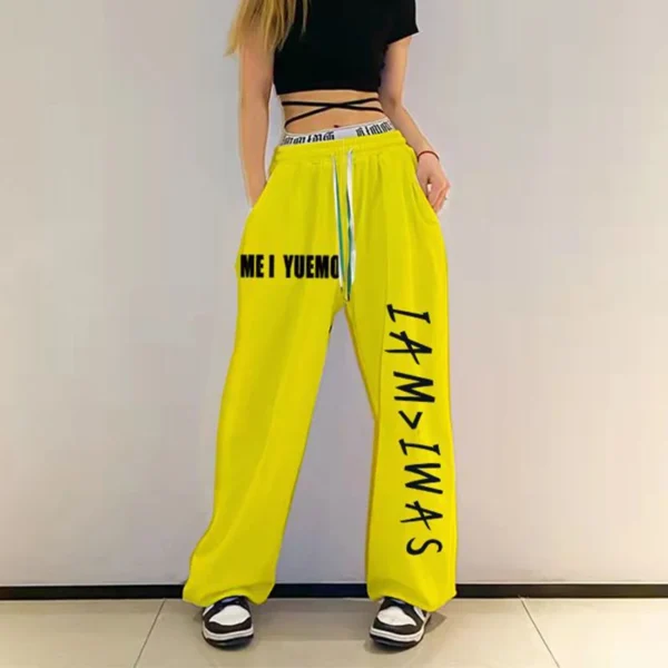 Spring Summer Streetwear Fashion Patchwork Hip Hop Pants Female Loose Casual Letter Print Sweatpants Women's Hipster Trousers - Image 5