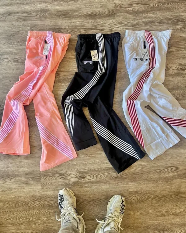 Europe and The United States Retro New Striped Elastic Waist Pants for Women Y2k Harajuku Trend Loose Sports Wide-leg Pants - Image 4