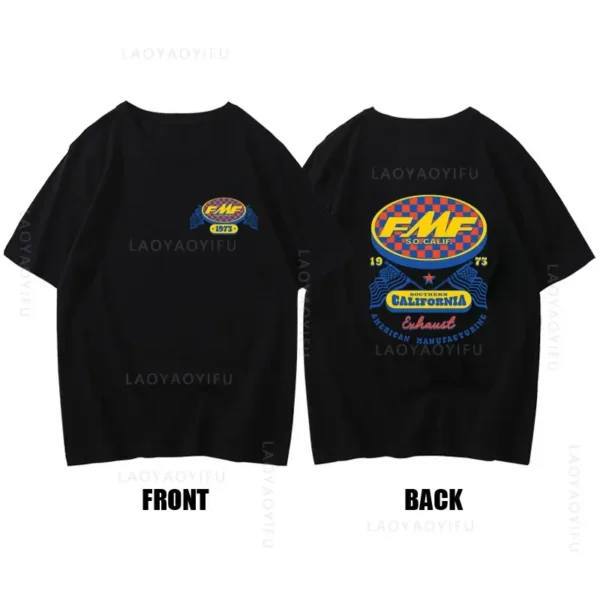 Hot Sale FMF Racing Exhaust Ama Motocross Tee Round Neck Fashion Clothing Short Sleeves Summer Mens Cool Top 100%Cotton T Shirt - Image 2