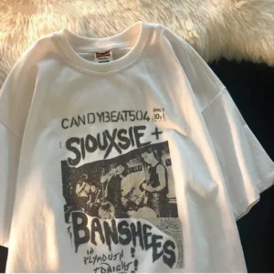 Summer Women Letter Printing Oversized Short Sleeve cotton T-shirt Man Hip Hop Short Sleeve Streetwear Vintage Clothes Loose Tee