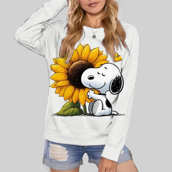Women Sweat-shirt Snoopy print Pullover Hooded Fashion Casual Outerwears Hoodies Kawaii Funny Cartoon Lover Sweatshirt - Image 4