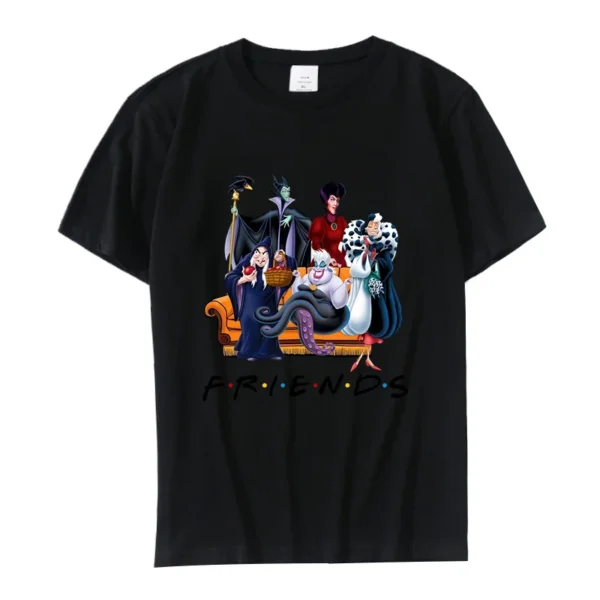 Disney Villains Women's T-Shirts Tops Tees Cotton Short Sleeve Black T-shirt Clothes for Women Y2k Streetwear Summer Woman 2024 - Image 6