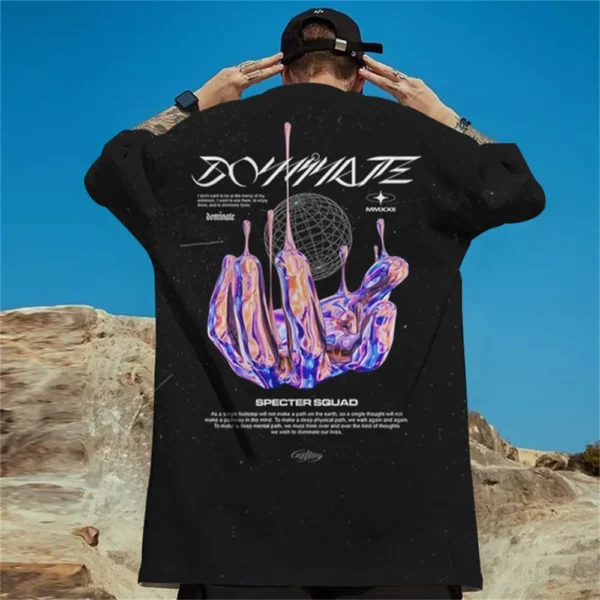 Trend Men's T-Shirt 3d Print Street T Shirt For Men Short Sleeved High Street Hip Hop Oversize T Shirt Summer Streetwear - Image 2