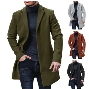 Men's Trench Coat 2024 New Windproof Woolen Coat European Station Trench Coat Multi-color and Multi Size Men's Jacket Clothing