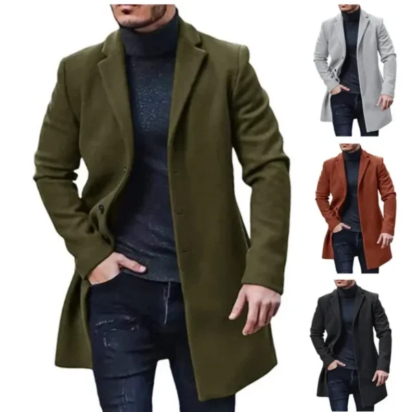 Men's Trench Coat 2024 New Windproof Woolen Coat European Station Trench Coat Multi-color and Multi Size Men's Jacket Clothing