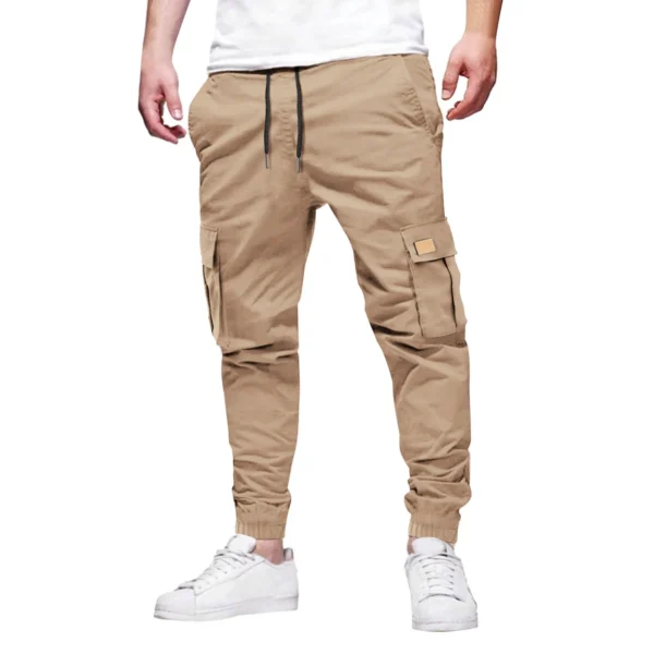 2024 foreign trade new cargo multi-pocket pants men's woven fabric casual pants corset pants men's pants - Image 2