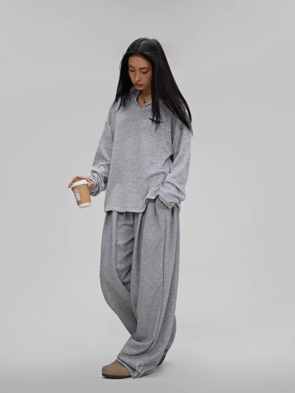 CBXLAB Street Dance Women's 2024 Grey Hip Hop Loose Dance Flowy Solid Color Sweatpants - Image 5