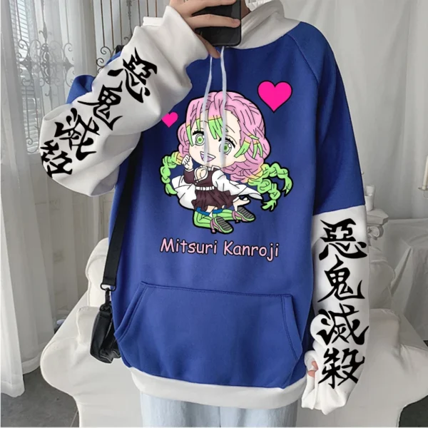Anime Demon Slayer Hoodies Kimetsu no Yaiba Kawaii Mitsuri Kanroji Cartoon Sweatshirt Harajuku Unisex Winter Plus Size Hoodies - Image 3