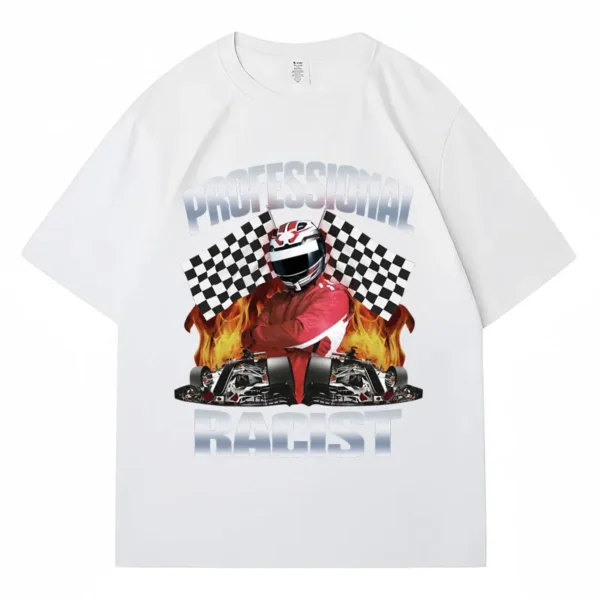 Funny Professional Certified Racing Meme T Shirt Men's Clothing Trendy Retro Short Sleeve Cotton Oversized Street T-Shirt Unisex - Image 4