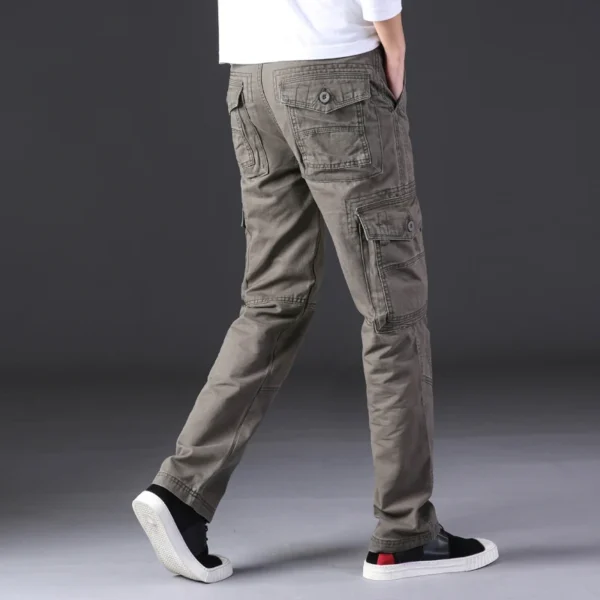 Mens Cargo Pants Men Overalls Green Gray Cotton Men Loose Multi-Pockets Straight fit Men's Casual Trousers Homme Full Length - Image 4