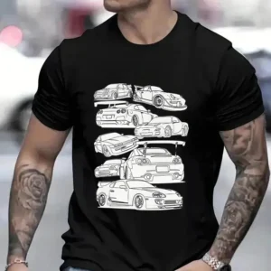 Fashion Auto Racing Streetwear Race Sport Cars Lover Men T-Shirts Casual Hip Hop Tshirt Novelty Design O Neck Short Sleeve Tees