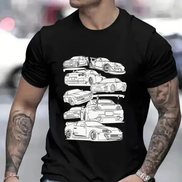 Fashion Auto Racing Streetwear Race Sport Cars Lover Men T-Shirts Casual Hip Hop Tshirt Novelty Design O Neck Short Sleeve Tees