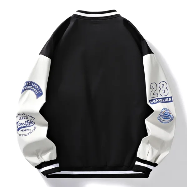 M-4XL 2024Spring and Autumn New Men's Jacket Letter Printed Color Blocked Student Coat Casual Loose Baseball Jacket - Image 5