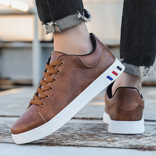 Men's Sneakers Classic Leather Casual Shoes Lace Up Platform Vulcanize Shoes for Men Flats High Quality Loafers Tenis Masculino - Image 5