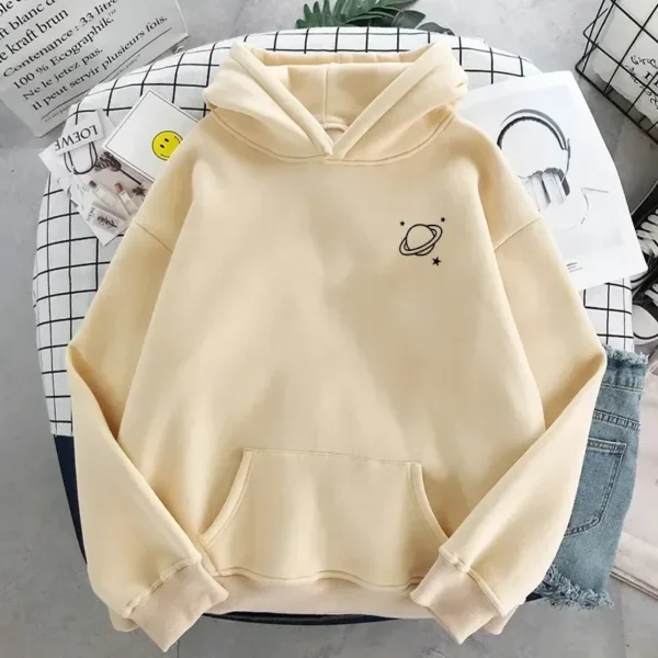 Trend Women's Hoodie Pullover Sweatshirt Fall Cotton Hoodie Men's Saturn Print Winter Plus Size Clothing Sweater Women's Top - Image 2