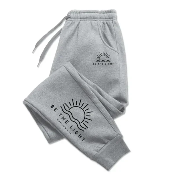Be The Light Black Printing Women'S Casual Basic Drawstring Pants Versatile Pocket Fashion Sweatpants Trendy Street Pant Female