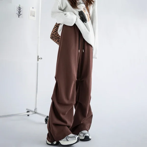 Casual sports pants, sweatpants, 2024 autumn and winter new item, luminous strip, versatile, slimming and wide leg casual pants - Image 4