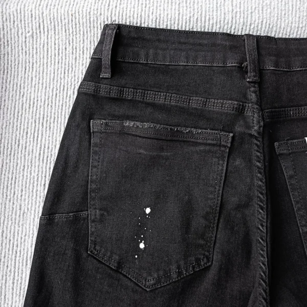 Fashion Purple roca jeans Men woman Brand vintage burr edges washed denim shorts for men Repair Low Raise Skinny Denim pants - Image 6