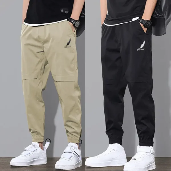 Men Cargo Pants Spring Autumn Casual Loose Elastic Outdoor Sports Trousers Male Slim Fit Casual Solid Jogging Sweatpants - Image 2