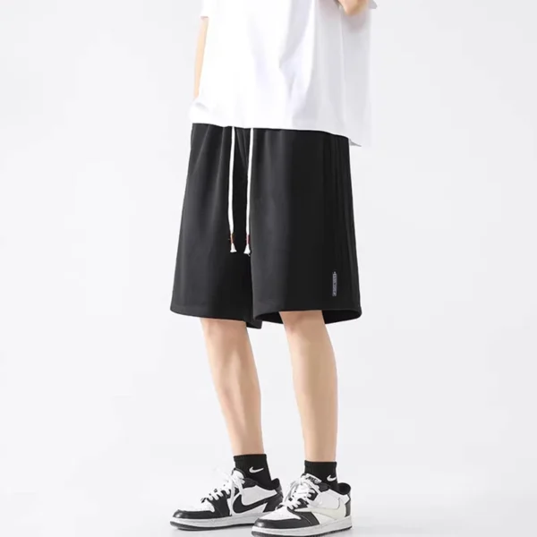 Summer men's shorts, casual cropped shorts, fat and loose fit, plus size, trendy sports beach shorts - Image 3