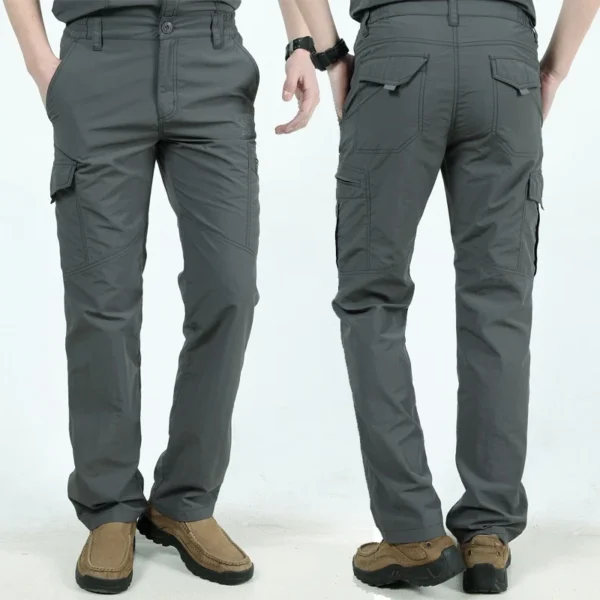 Men's Solid Waterproof Tactical Pants Combat Cargo Pants With Multi Pockets Classic Outdoor Hiking Camouflage Military - Image 2