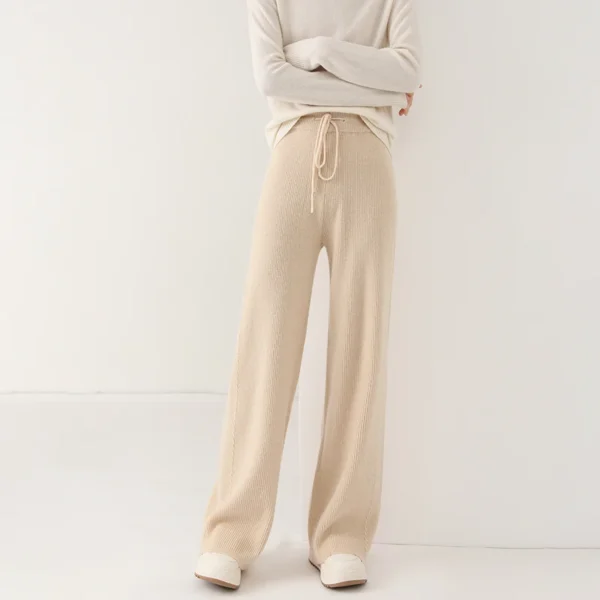 Wool Straight Leg Wide Leg Pants for Women 2024 Autumn/Winter New High Waist Warm Straight Leg Dragging Casual Pants - Image 3
