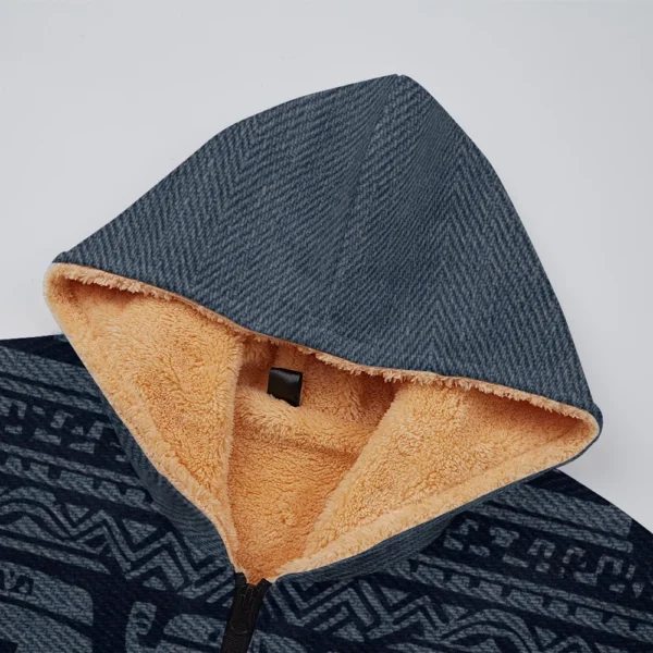 Warm and Comfortable Men's Winter Jacket with Zippered Pockets, Thick Wool Lined Coat for Cold Weather - Image 3